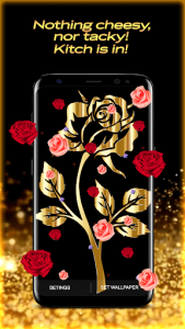 اسکرین شات برنامه Golden Rose Live Wallpaper HD 2