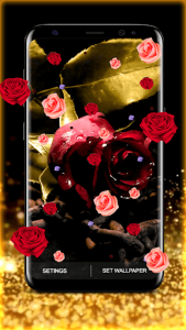 اسکرین شات برنامه Golden Rose Live Wallpaper HD 6