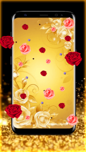 اسکرین شات برنامه Golden Rose Live Wallpaper HD 5