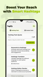 اسکرین شات 1 برنامه Tagify: AI Hashtag Generator