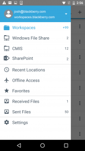 اسکرین شات 6 برنامه BlackBerry Workspaces Dynamics