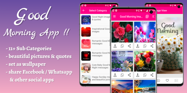 اسکرین شات برنامه Good Morning Images App 1