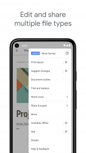 اسکرین شات 4 برنامه Google Docs