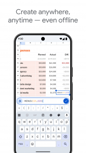 اسکرین شات 2 برنامه Google Sheets
