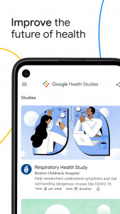 اسکرین شات برنامه Google Health Studies 1