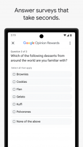 اسکرین شات برنامه Google Opinion Rewards 2