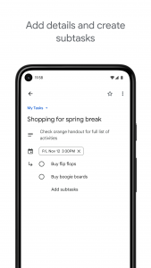 اسکرین شات برنامه Google Tasks 1
