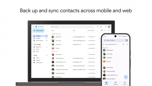 اسکرین شات برنامه گوگل کانتکتس (Contacts) 1