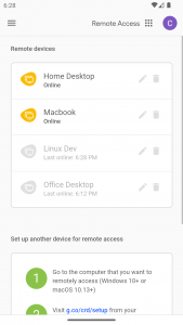 اسکرین شات برنامه Chrome Remote Desktop 1