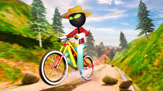 اسکرین شات بازی Stickman BMX Uphill Rider - Cycle Stunts 1