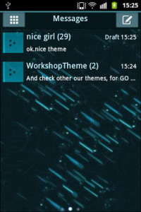 اسکرین شات برنامه Theme black blue GO SMS Pro 2