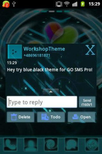اسکرین شات برنامه Theme black blue GO SMS Pro 3