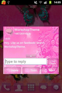 اسکرین شات برنامه Pink Flowers Theme GO SMS Pro 4