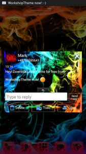 اسکرین شات برنامه Rainbow Smoke Theme GO SMS 3