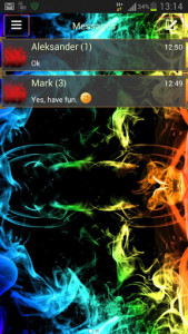 اسکرین شات برنامه Rainbow Smoke Theme GO SMS 1