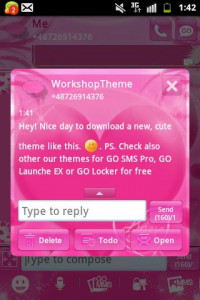 اسکرین شات برنامه Pink Love Theme GO SMS Pro 2