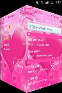 اسکرین شات برنامه Pink Love Theme GO SMS Pro 4