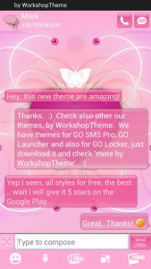 اسکرین شات برنامه Romantic Theme GO SMS Pro 2