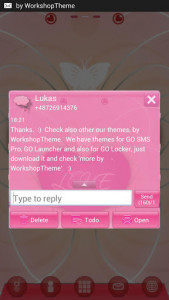 اسکرین شات برنامه Romantic Theme GO SMS Pro 4