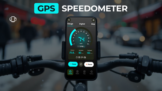 اسکرین شات 1 برنامه Speedometer ：GPS Speed Tracker