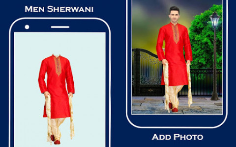 اسکرین شات برنامه Men Sherwani Suit Photo Editor 1