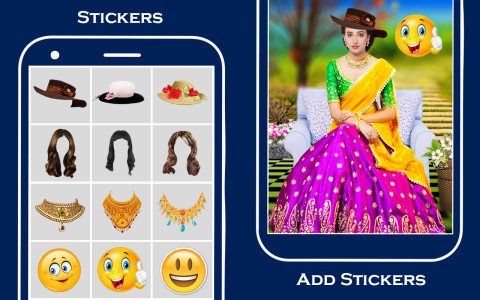 اسکرین شات 3 برنامه Bridal lehenga saree editor