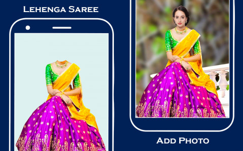 اسکرین شات 1 برنامه Bridal lehenga saree editor