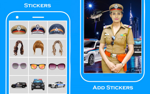 اسکرین شات 3 برنامه Women police suit photo editor