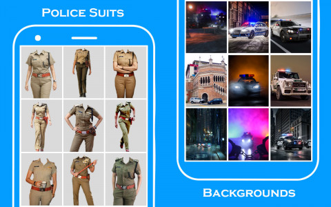 اسکرین شات 5 برنامه Women police suit photo editor