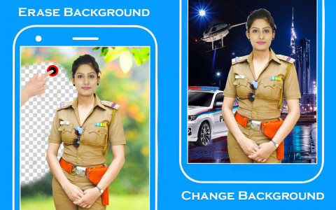اسکرین شات 2 برنامه Women police suit photo editor