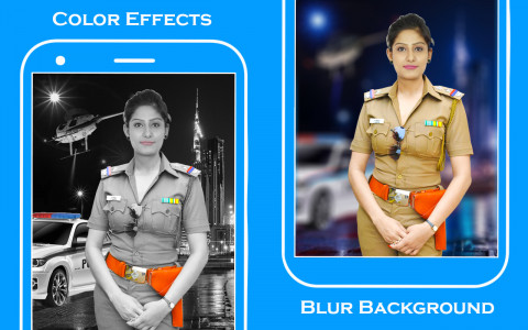 اسکرین شات 4 برنامه Women police suit photo editor