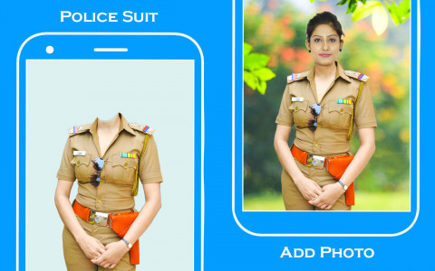 اسکرین شات 1 برنامه Women police suit photo editor