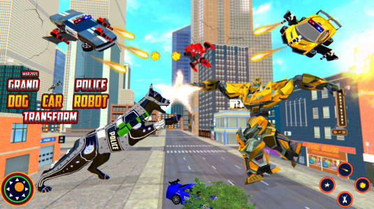 اسکرین شات برنامه Police Dog Robot Transform Game - Flying Car Games 2