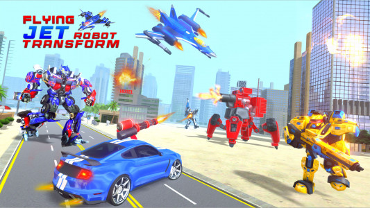 اسکرین شات برنامه Jet Robot Car :Robot Car Games 4