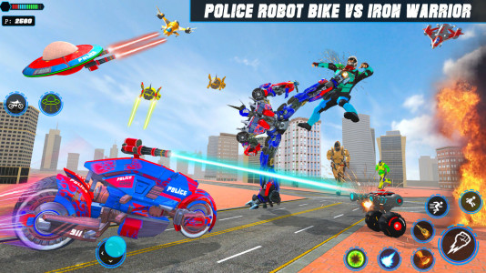 اسکرین شات برنامه Us Police Bike Transform Robot 1