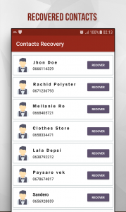 اسکرین شات برنامه Recover Deleted Contacts 4