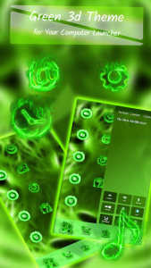 اسکرین شات برنامه Green 3D Theme For Computer Launcher 1