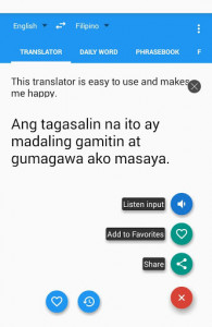 اسکرین شات برنامه Filipino/Tagalog English Translator 4