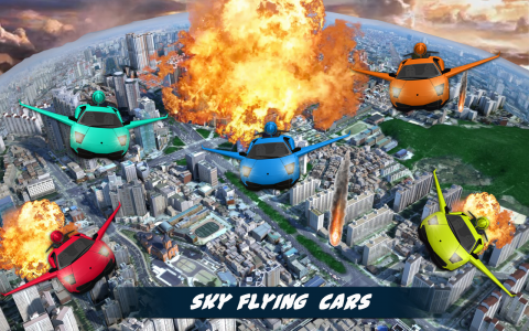 اسکرین شات بازی Sky Flying Car Extreme 3D 2019 1