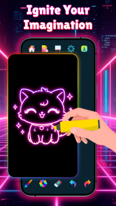 اسکرین شات 1 برنامه Doodle Art - Glow Drawing App