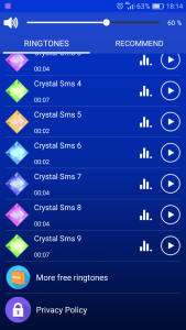 اسکرین شات 3 برنامه Crystal Clear Sound Ringtones