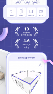 اسکرین شات 2 برنامه AR Plan 3D Measure: قياس الطول