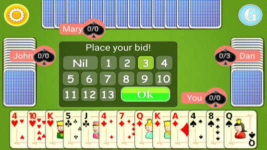 اسکرین شات 2 بازی Spades Mobile