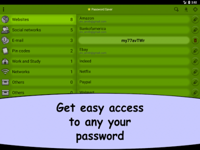 اسکرین شات برنامه Password Saver - simple and secure 8