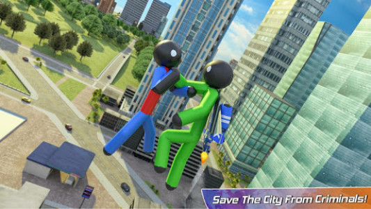 اسکرین شات برنامه Flying Hero Stickman Criminal City 7