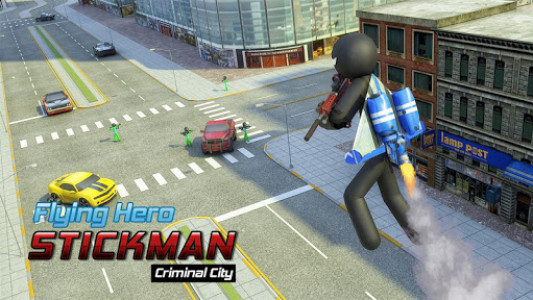 اسکرین شات برنامه Flying Hero Stickman Criminal City 1