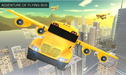 اسکرین شات بازی Flying School City Bus Sim 3D 3