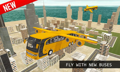 اسکرین شات بازی Flying School City Bus Sim 3D 1