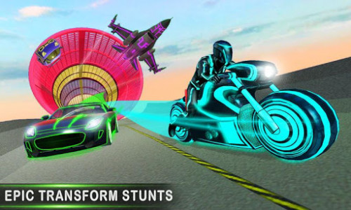 اسکرین شات برنامه Crazy Car Stunt Light Car Transform GT Racing Game 1
