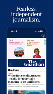 اسکرین شات 1 برنامه The Guardian - Live World News